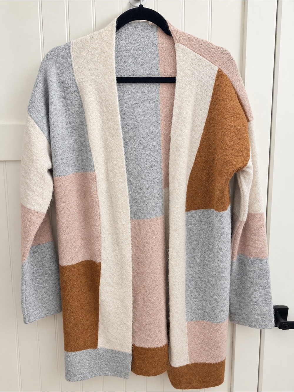 Mystree Colorblock Long Open Front Cardigan Sweater Women’s Size Small